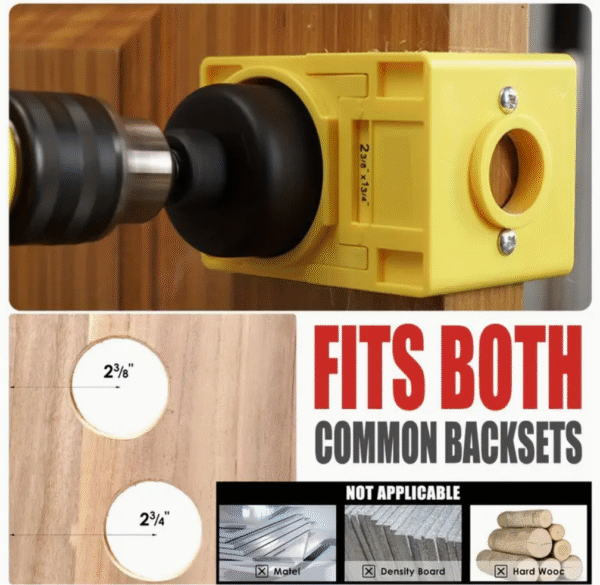 Manual Door Lock Installation Kit with Drill Bit and Hole Saw