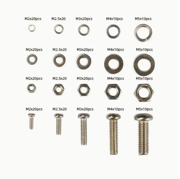 320pcs Stainless Steel Hex Nuts & Bolts Set